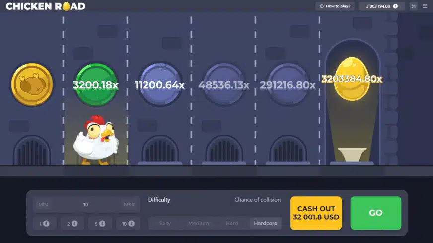게임 Chicken Cross의 데모 버전.